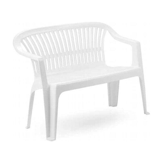 Banc Diva en résine blanche - Dimensions 114x55xH82 cm