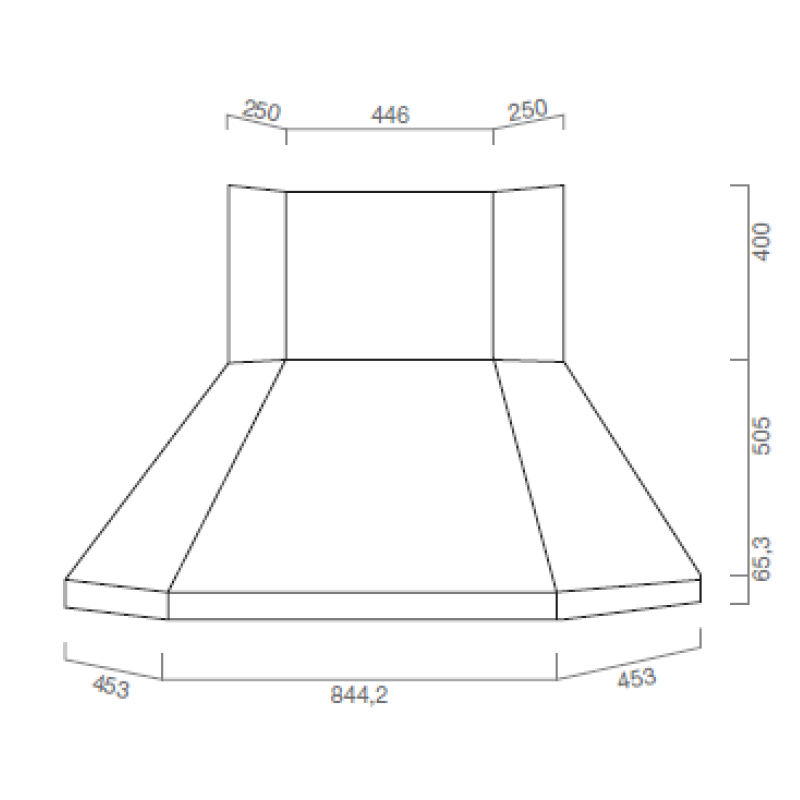 Hotte aspirante URBAN CORNER en inox bruni 105x105 cm