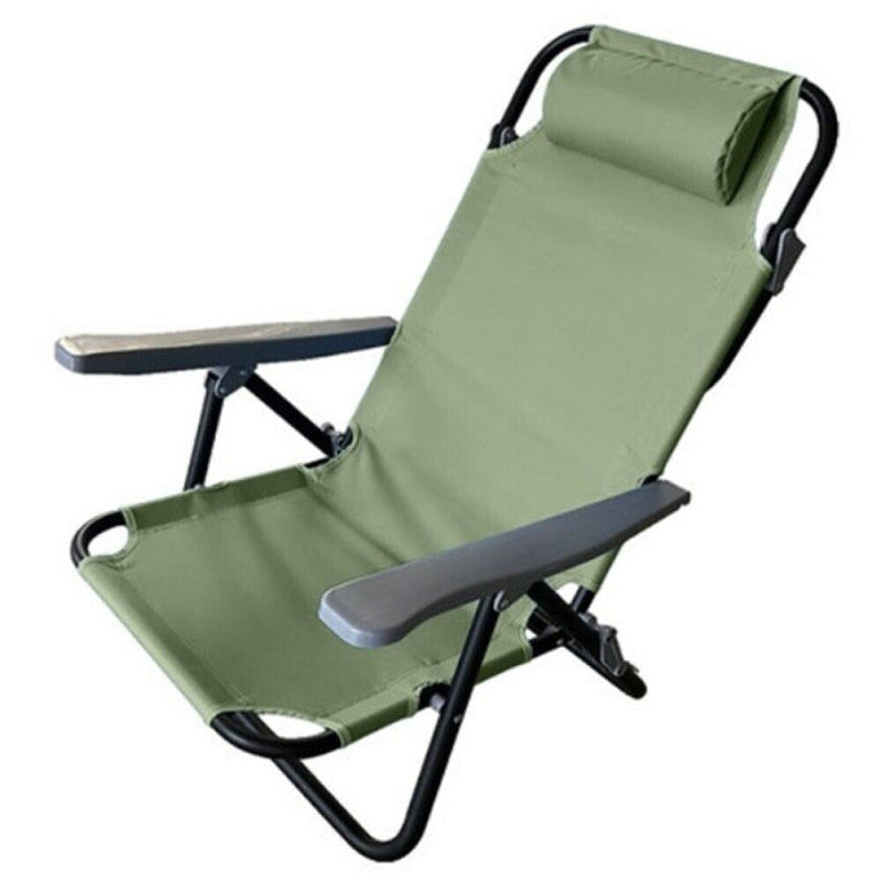 Transat pliable avec coussin et 7 positions pour se détendre à la plage, au jardin et à la piscine