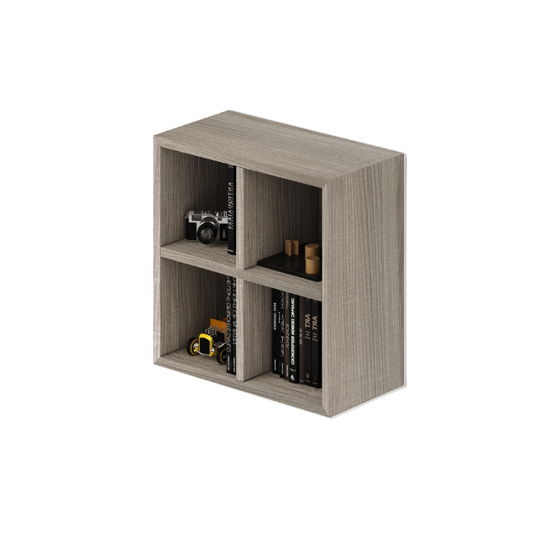Armoire Murale 4 Compartiments Avec Porte, Couleur Olivier, H60x60x30cm