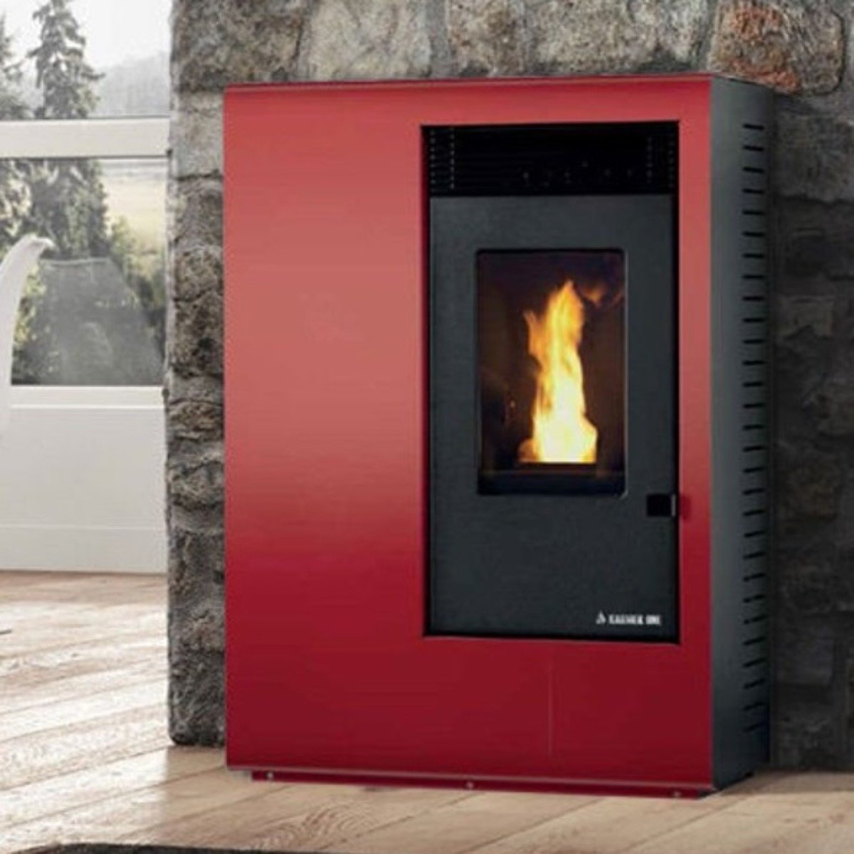 Karmek One Ibiza S Poêle à Granulés Ventilé 10,5 Kw - Rouge