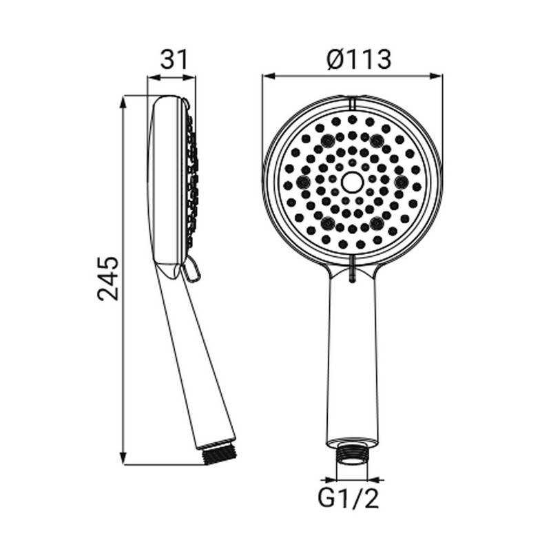 Douchette à main Idra à 5 jets, chrome élégant pour une expérience de douche haut de gamme