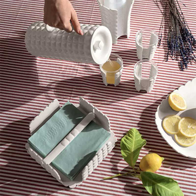 Porte-serviettes horizontal blanc lait Tiffany