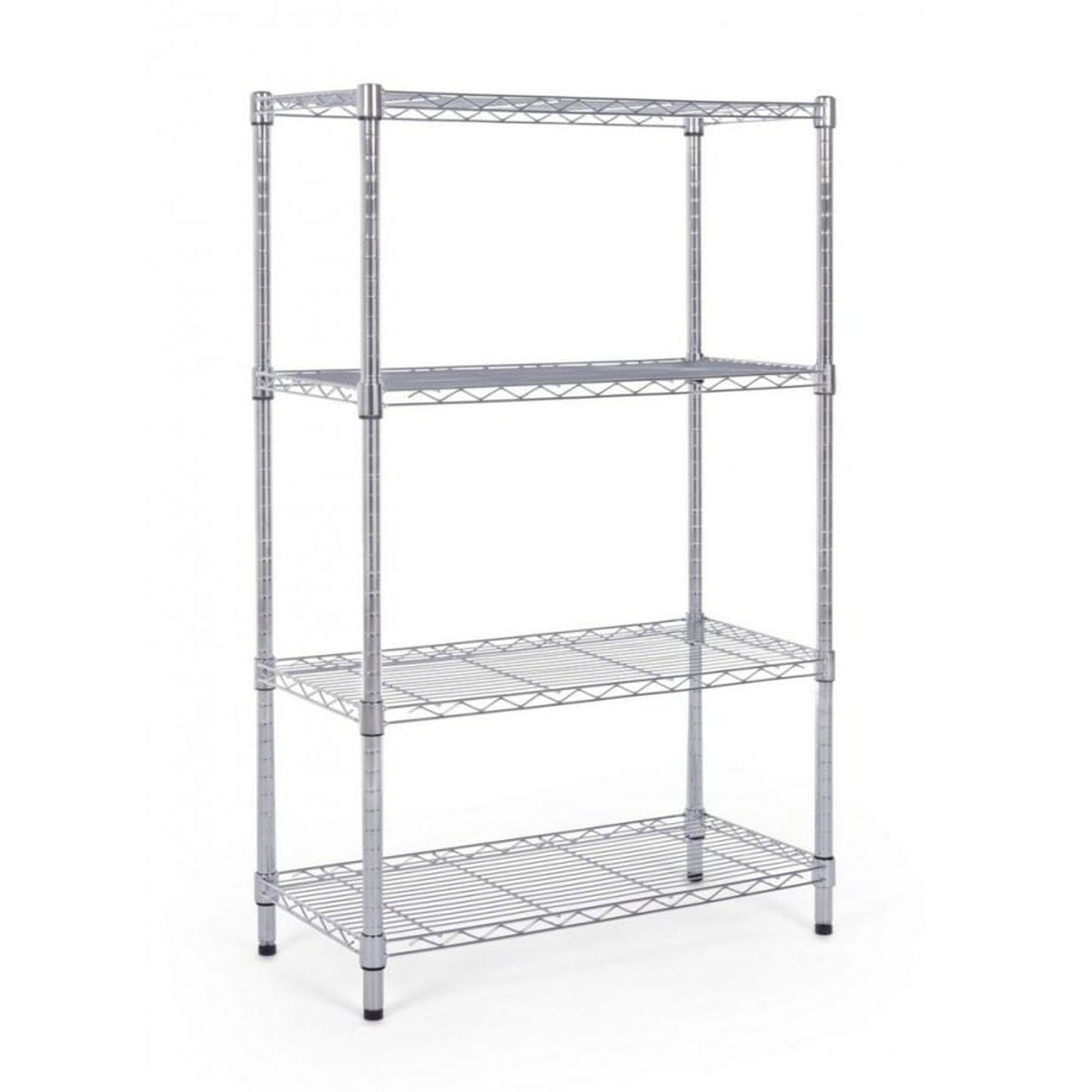 Libreria 4 ripiani cromo in acciaio