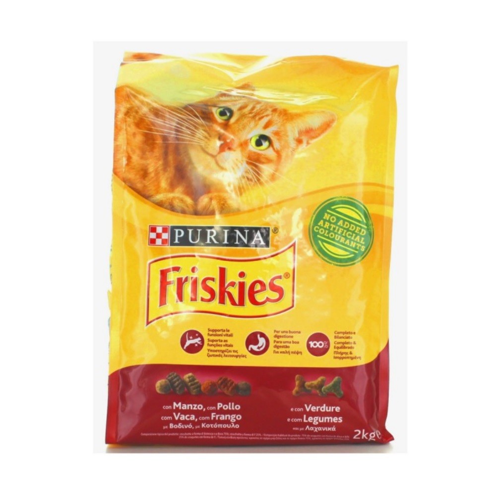 Croquettes de chat Friskies au bœuf, poulet et légumes Purina 2 kilogrammes