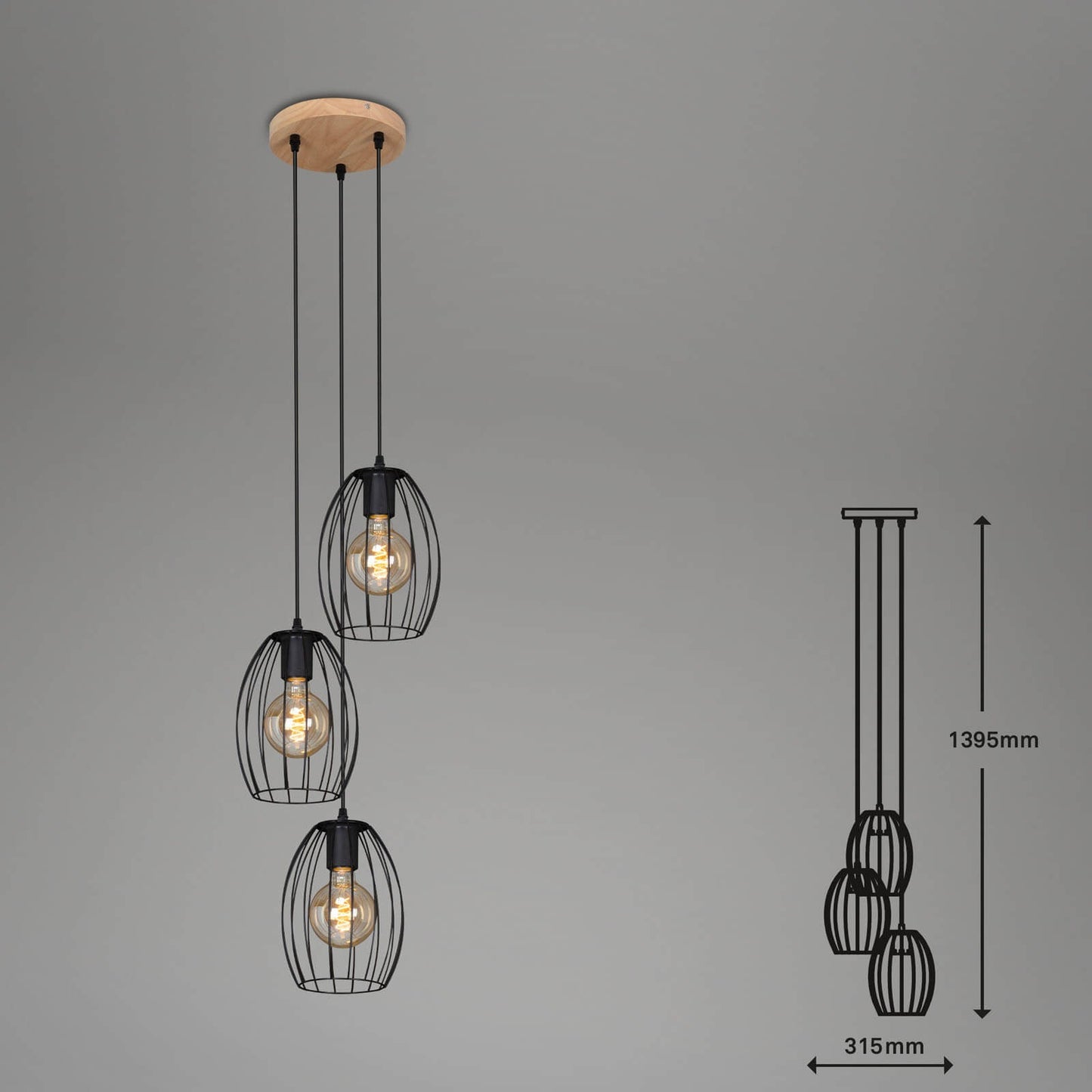 Suspension vintage Waktu 3xE27