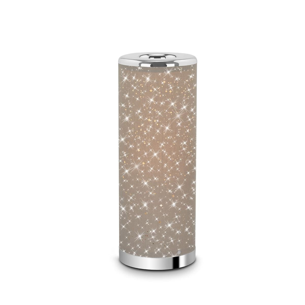 Lampe de table LED ciel étoilé 35x12 cm 5W chrome/gris tourterelle