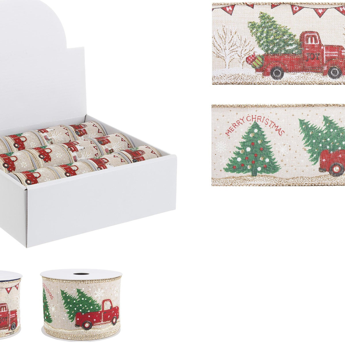 Nastro natalizio decorativo "Truck" 4 m - 1 pezzo assortito