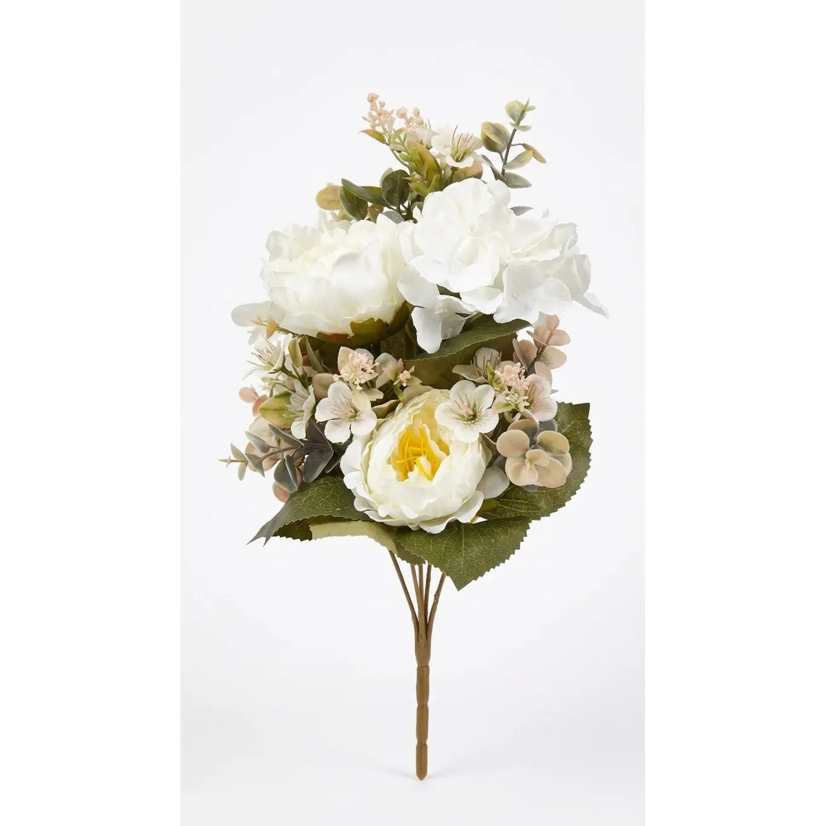 Mazzo frontale peonie e ortensie artificiali 50 cm con 8 fiori - 1 pezzo assortito