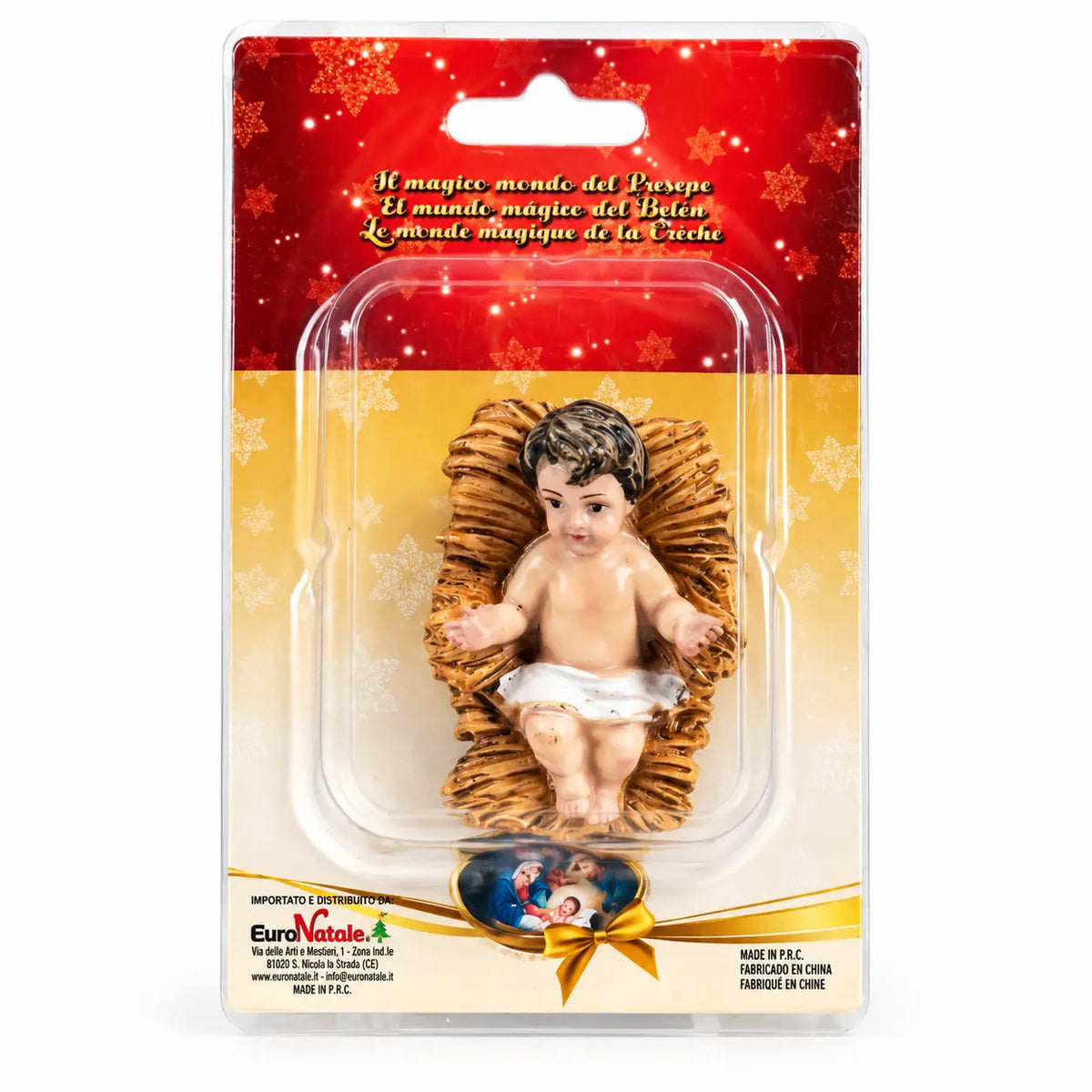 Statuetta Gesù Bambino in resina in blister h 2,5 cm