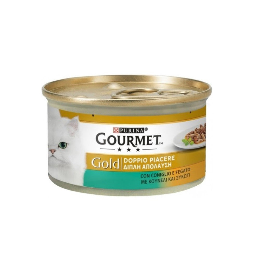 Gourmet Gold Double Plaisir au lapin et foie Purina 85 grammes