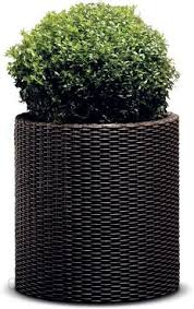 Vase de jardin rond marron 44 x 44,3 cm