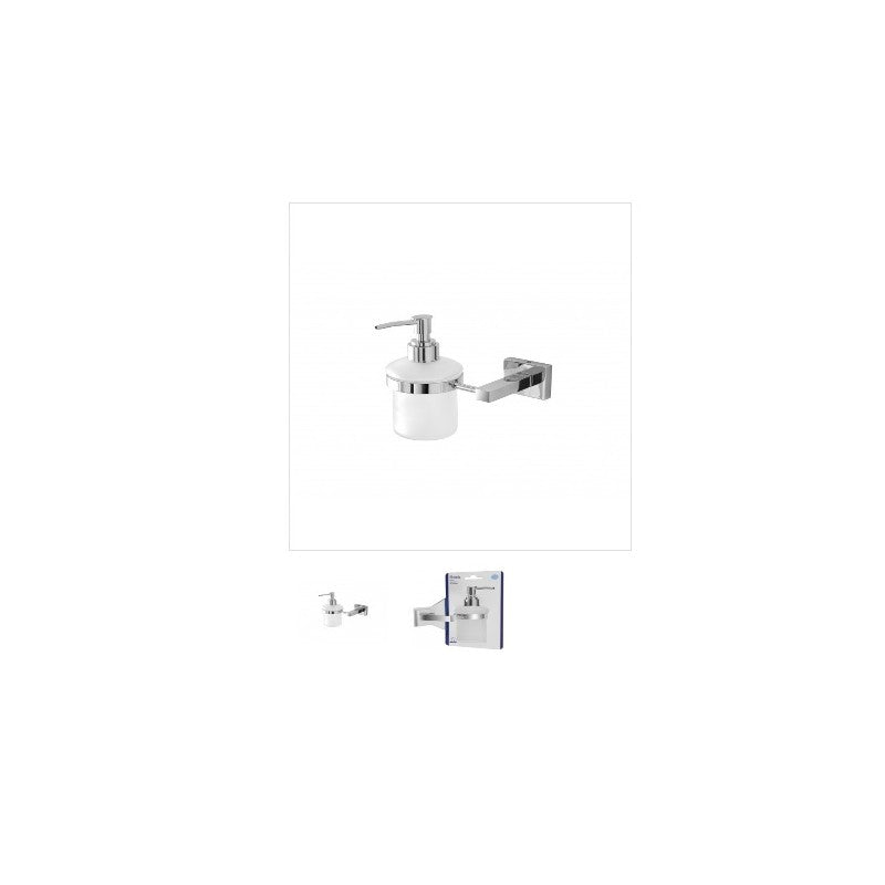 Distributeur de savon Feridras pour salle de bain roche cromall/verre dépoli