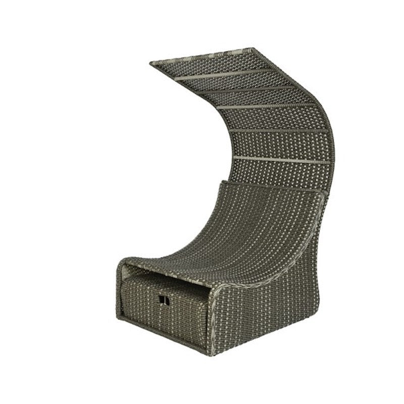 Daybed Siesta Fauteuil Lit en Osier Gris - 108x90x150 cm