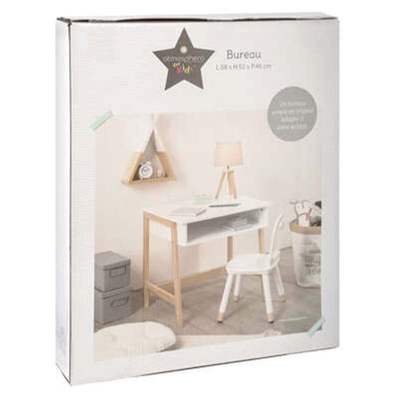 Mini bureau en bois blanc L58 x P46,3 x H52 cm