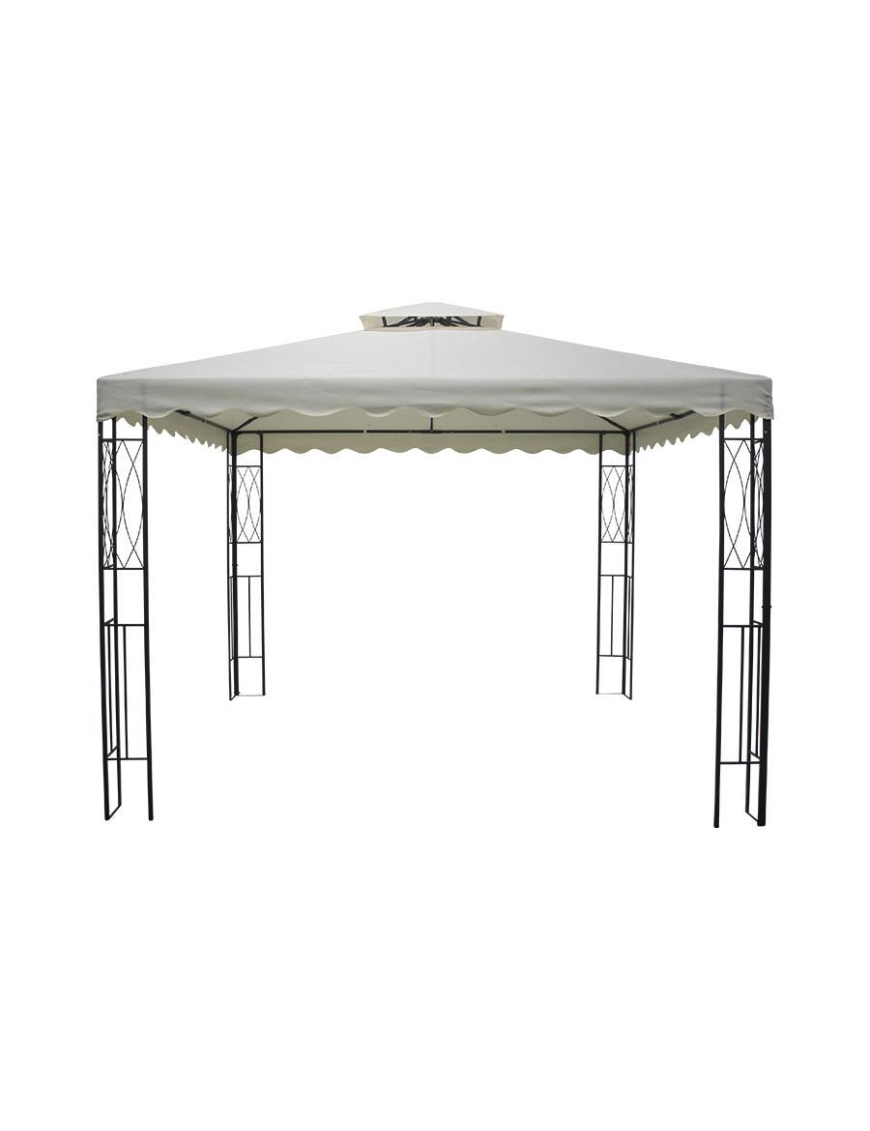 Gazebo de Jardin avec Cheminée 3x3 m Beige