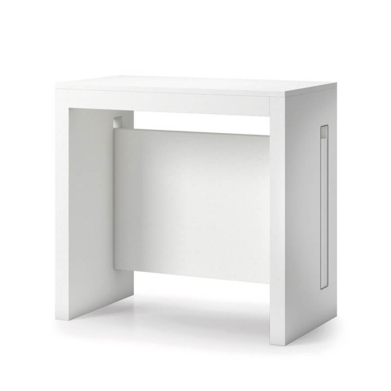 Table Console Transformable Blanche 80x44/186x76 cm