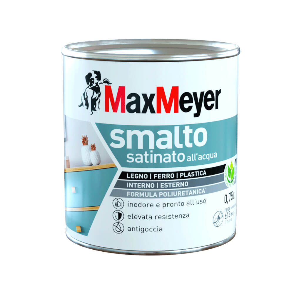 Smalto acqua satinato grigio pietra 0,75 lt