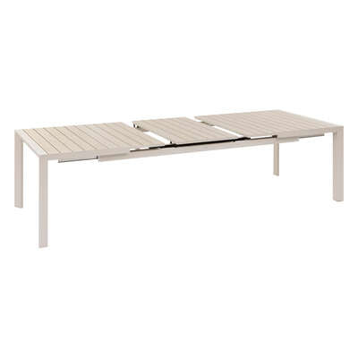 Table rectangulaire Evasion 10 places aluminium imprimé bois lin effet terre cuite 214x110x77 cm