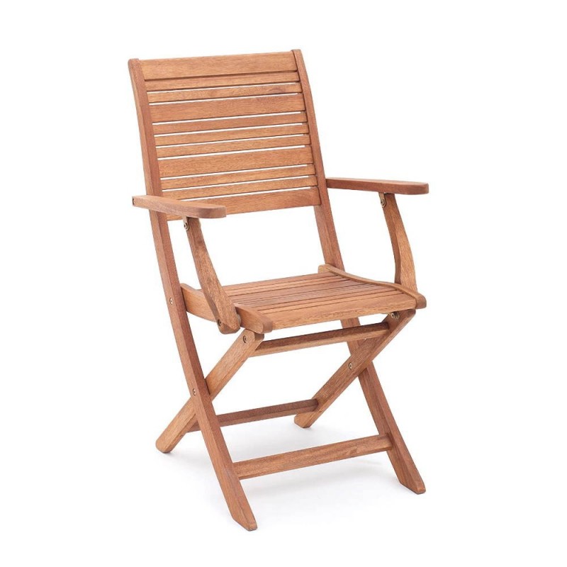 Fauteuil California pliant en bois avec accoudoirs