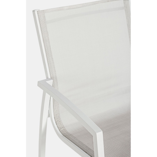 Chaise Hilla Bianco Cloud avec Accoudoirs en Aluminium