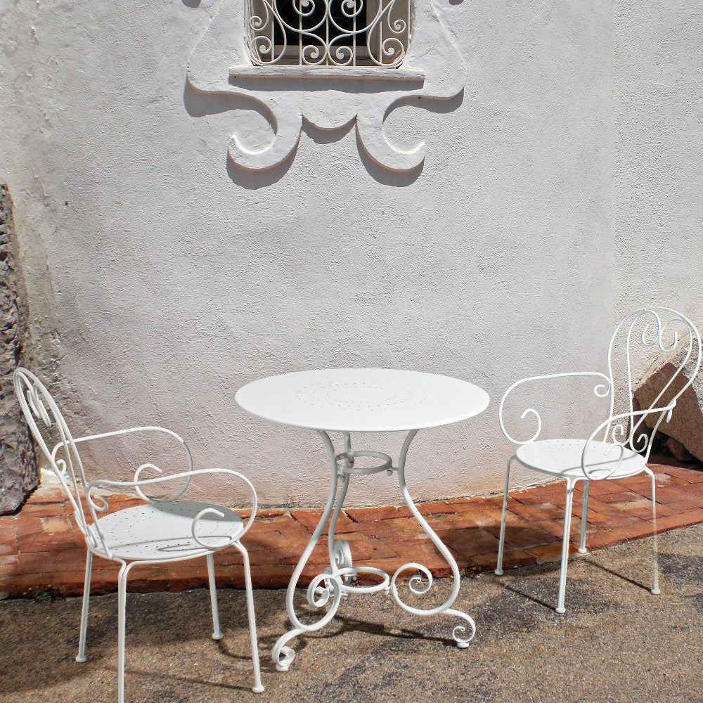 Table d'extérieur blanche diamètre 70 cm