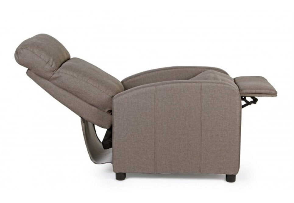 Fauteuil Inclinable Tabac Elodie Text - Dimensions : 67,5a x 90,5/140b x 98h x 45,5h1 x 61,5h2 cm