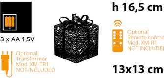 Coffret cadeau VPM Champ. 3AA 13x13xH16,5cm
lumières de Noël