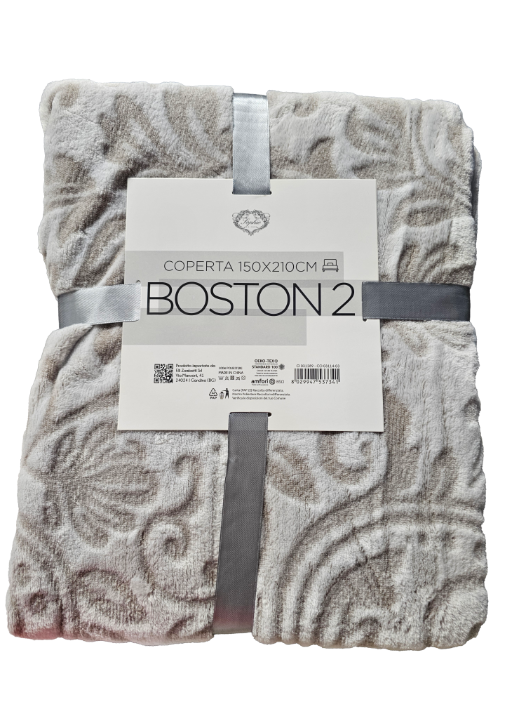 Couverture Double Boston - 150 x 210 CM - Lavable à 30° - 100% Polyester