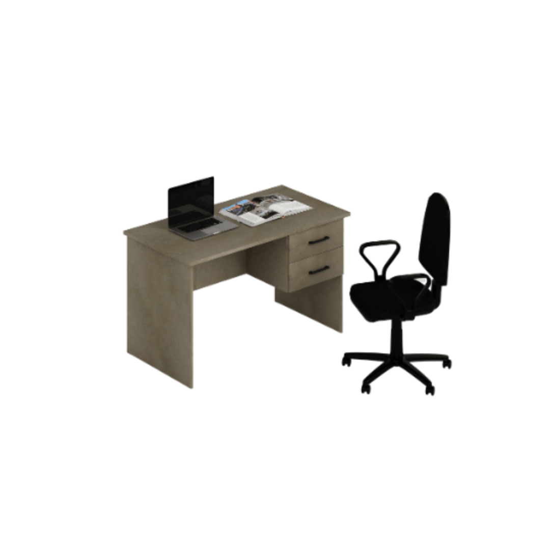 Bureau de chambre avec deux tiroirs couleur argile H75x119x64cm