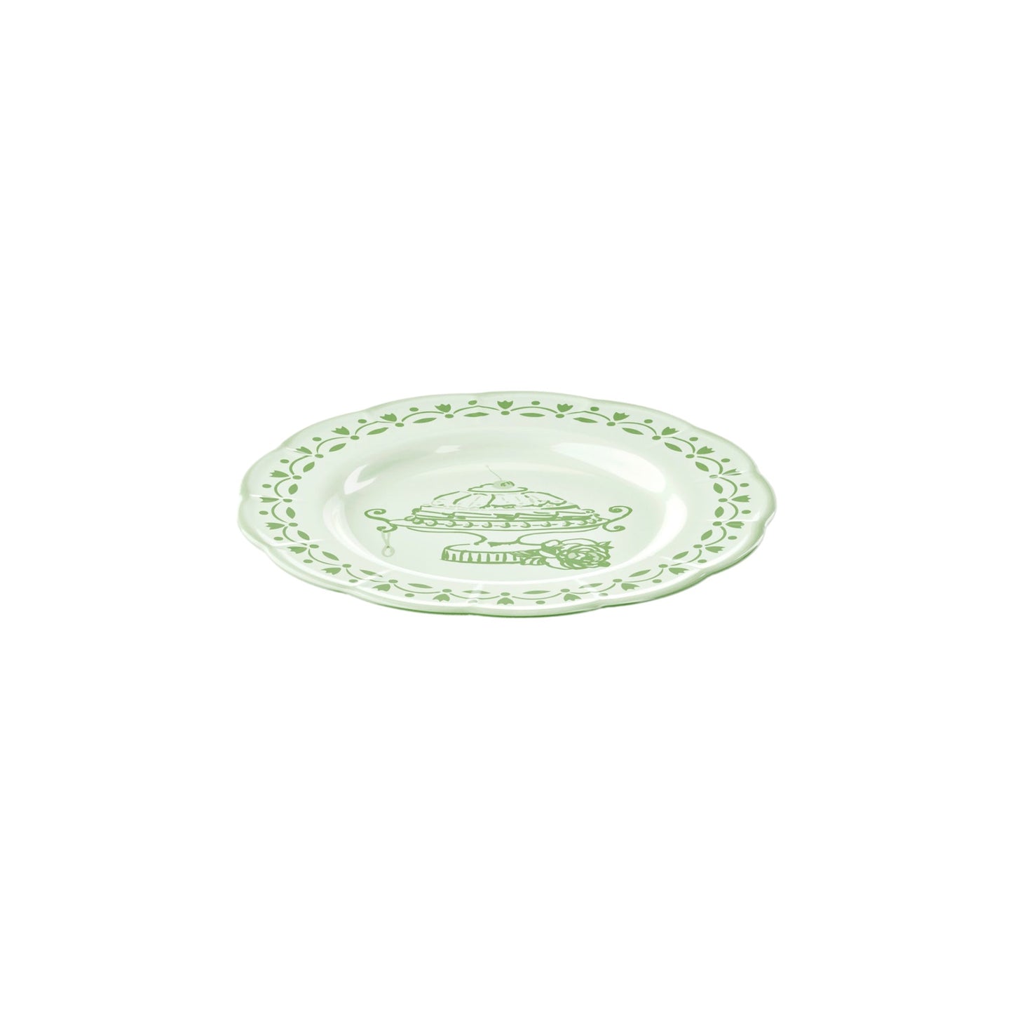 Piatto dessert Josephine verde polvere