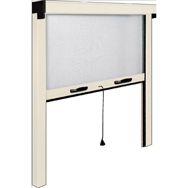 Moustiquaire à enroulement vertical pour fenêtre en aluminium, coloris ivoire, 140x170 cm