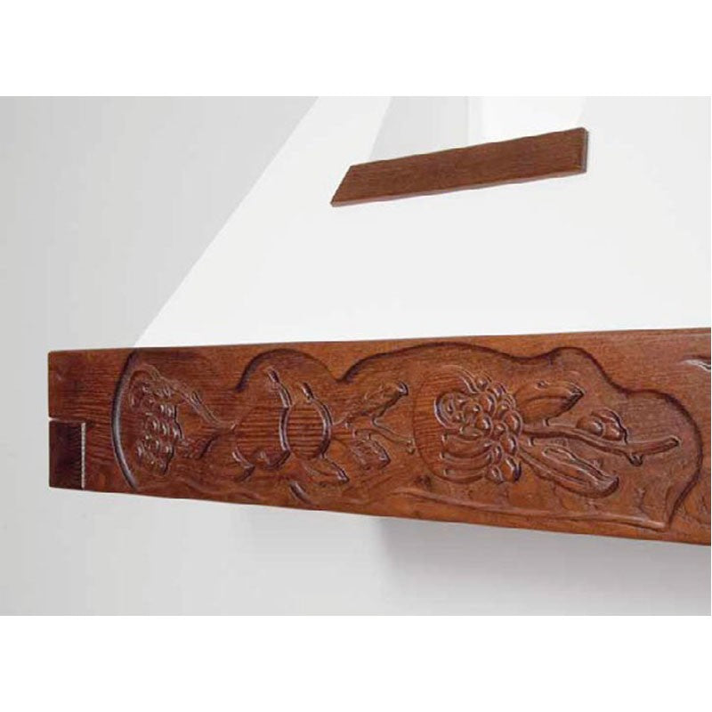 Hotte de cuisine rustique EPOQUE blanche avec cadre en bois de tabac 90 cm