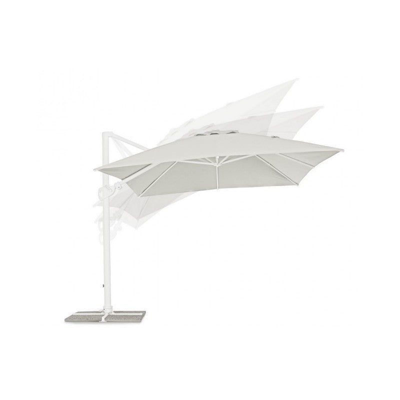 Parasol à Bras Eden 3x4 m - Blanc/ Naturel