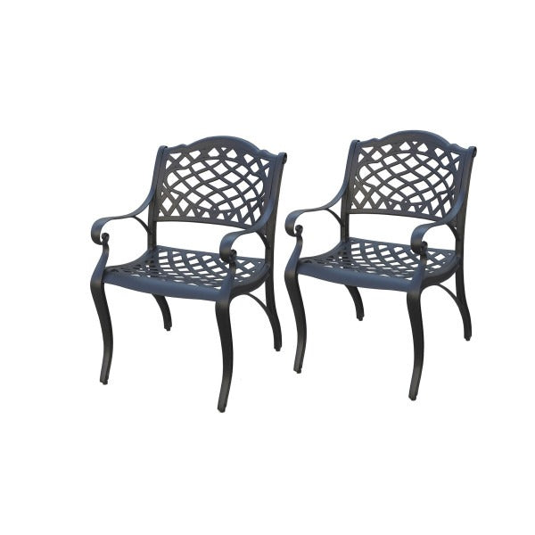 Paire de chaises noires en aluminium moulé sous pression peint 64x67 - H.88 cm