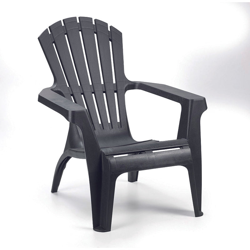 Fauteuil de jardin en polypropylène anthracite - 75x75x86 cm