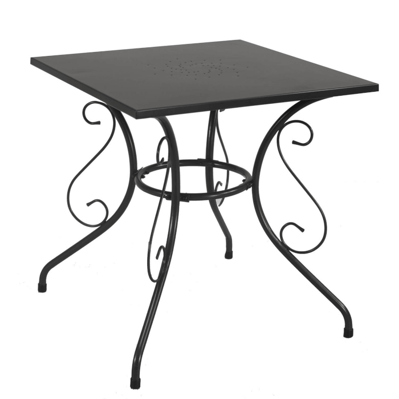 Table En Métal New Old Anthracite Carrée 70x70h72 cm
