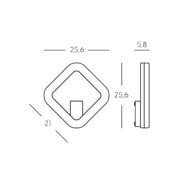 Applique LED 20W 4000K en aluminium moulé sous pression - Lumière directe avec diffuseur en résine opaline