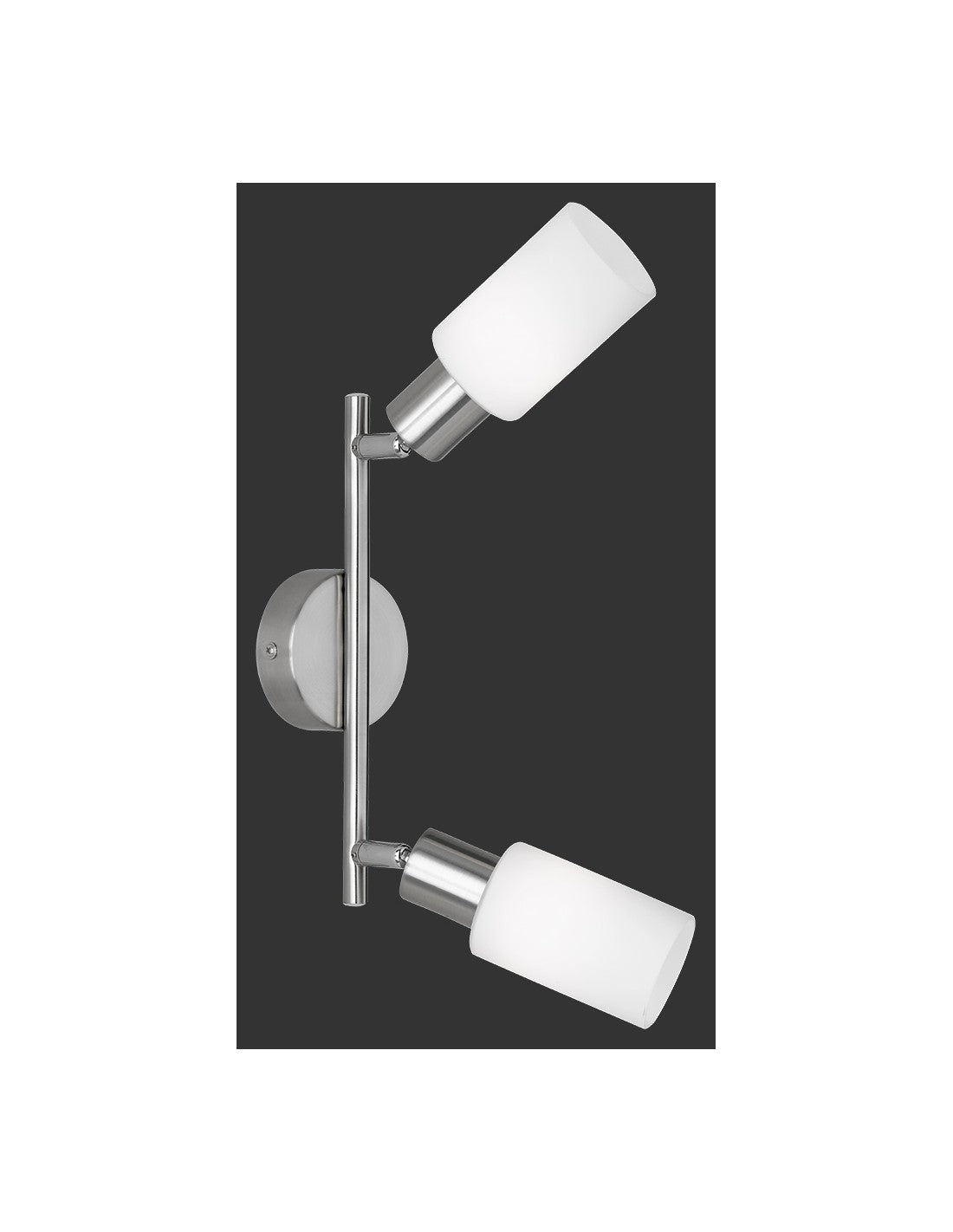 Plafonnier Nickel 2 Spots Abat-jour Verre Ajustable Mars Trio Lighting