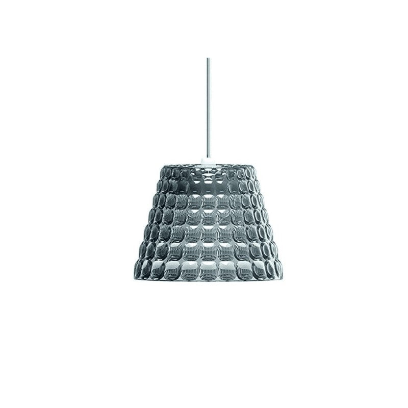 Lustre suspension TIFFANY en plexiglas gris diamètre 13x h10 cm