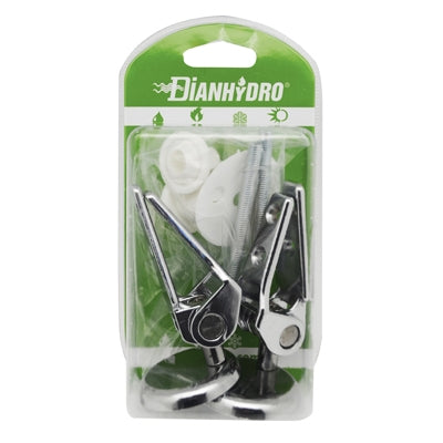 Paire de charnières superposées à vis inox, conditionnées sous blister.