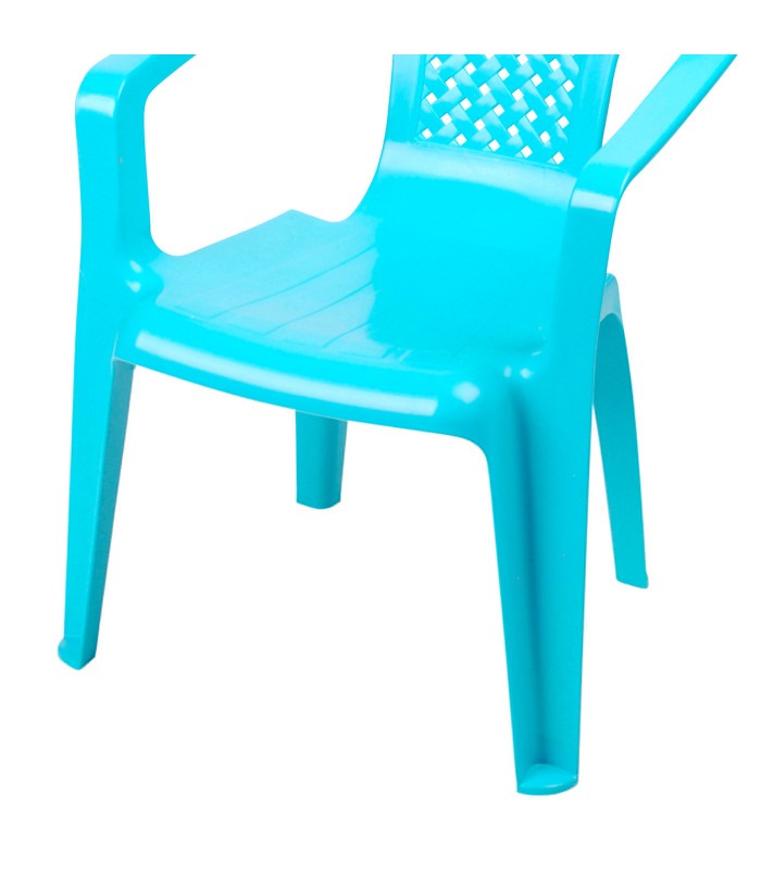 Chaise de jardin empilable pour enfant en plastique bleu - Dimensions 52x37x35 cm