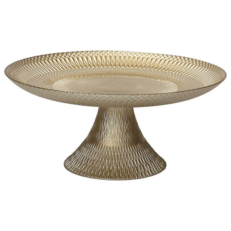 Présentoir à gâteaux Lust 21x9 cm en verre doré ligne Noël