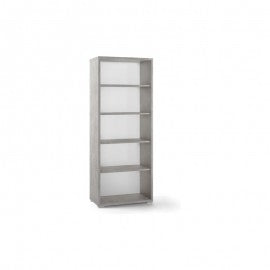 Bibliothèque moderne en bois Beton Cemento avec quatre étagères 71x41x h182 cm