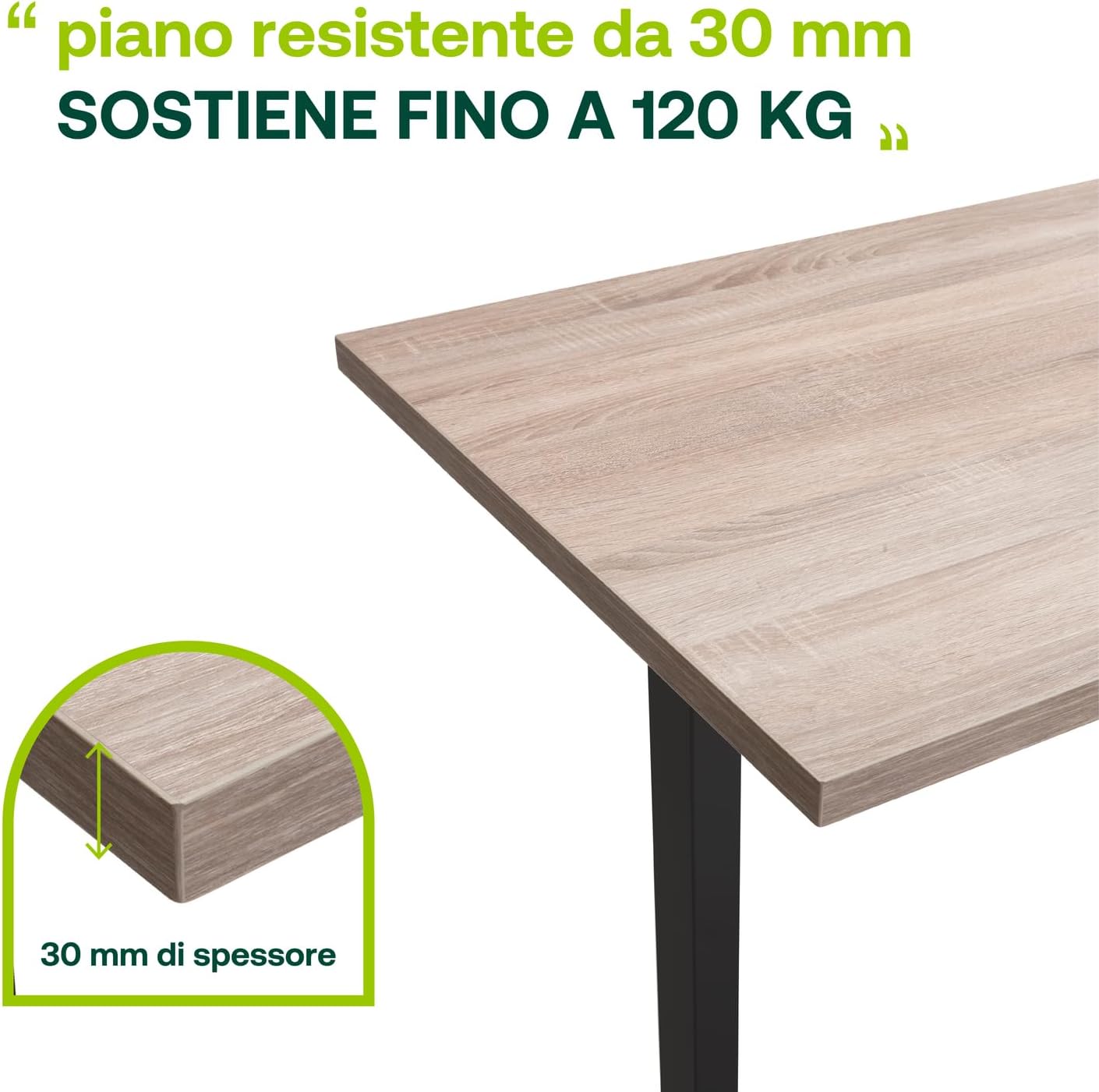 Bureau réglable en hauteur Bureau debout ENERGIA 150x69 cm Coloris chêne miel et noir