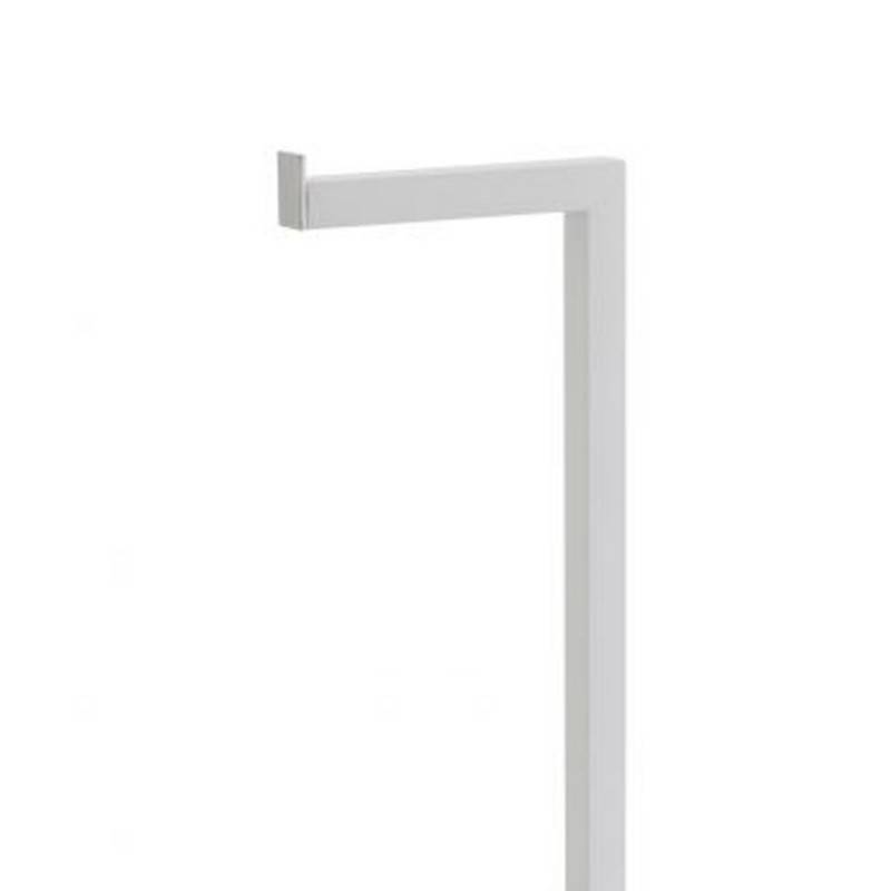 Support de toilette blanc avec porte-brosse de toilette et support de rouleau de base en verre