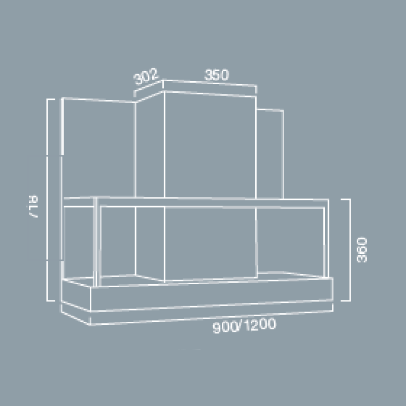 Hotte aspirante ETRA en inox bruni 90 cm