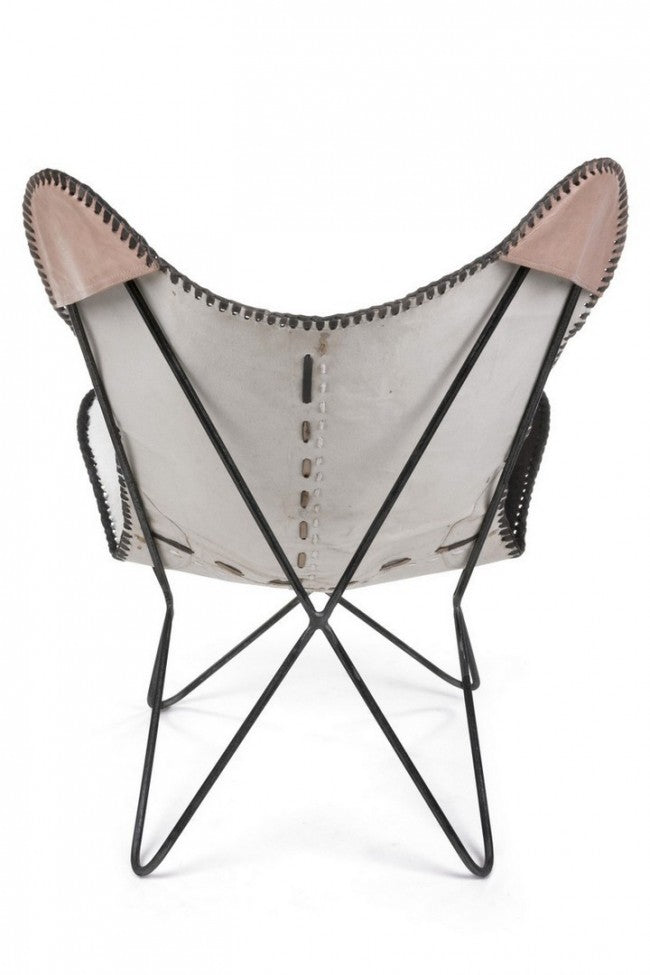 Fauteuil en cuir noir Buffalo 68x70x93h cm