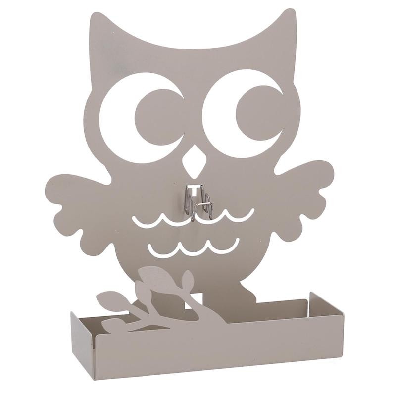 Support piège à moustiques en métal hibou gris colombe cm17x5h19