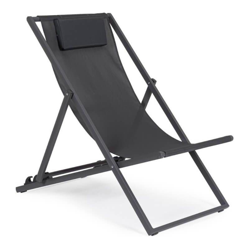 Transat Taylor gris foncé et anthracite avec structure en aluminium